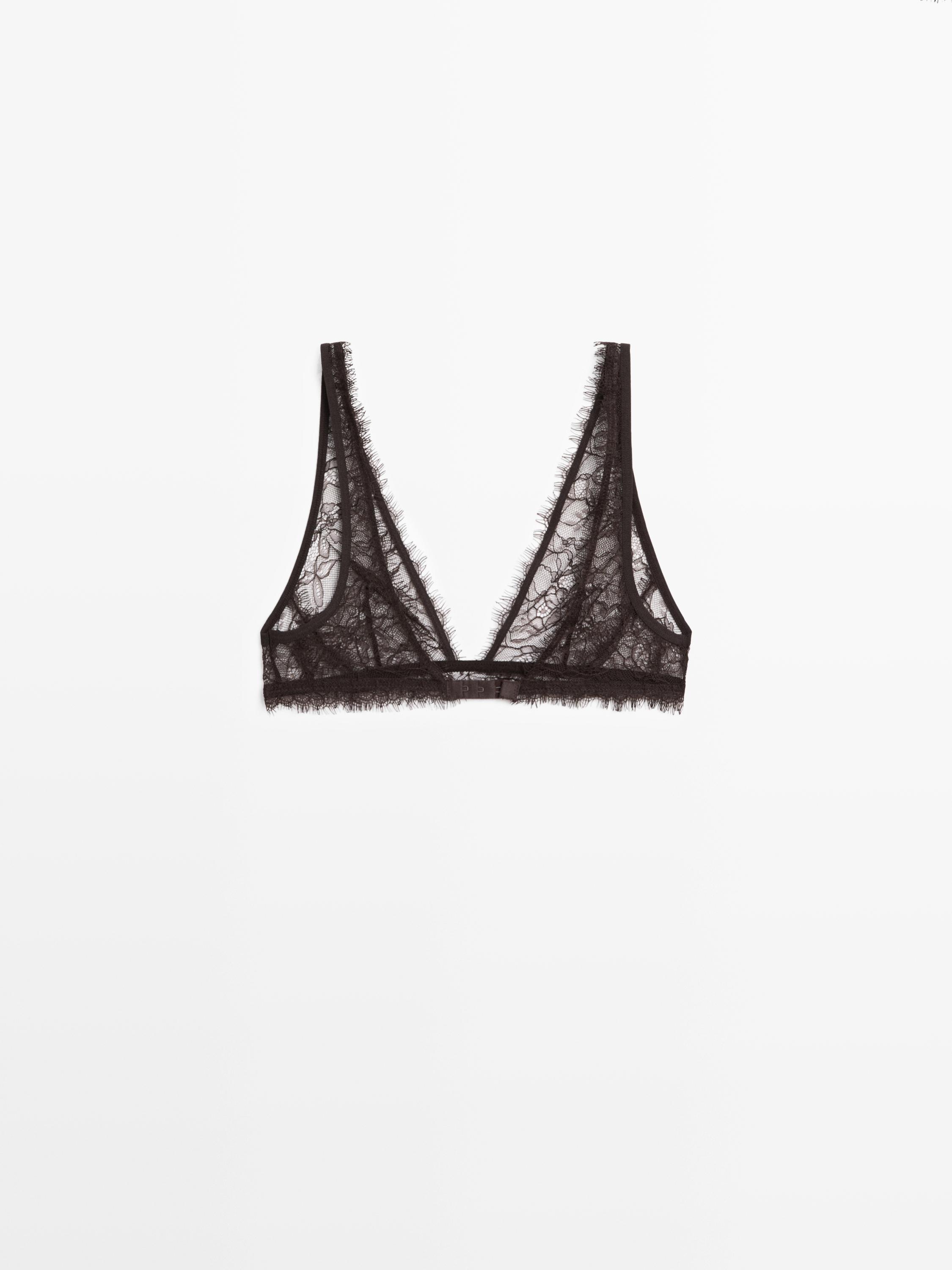 Lace bralette with floral detail