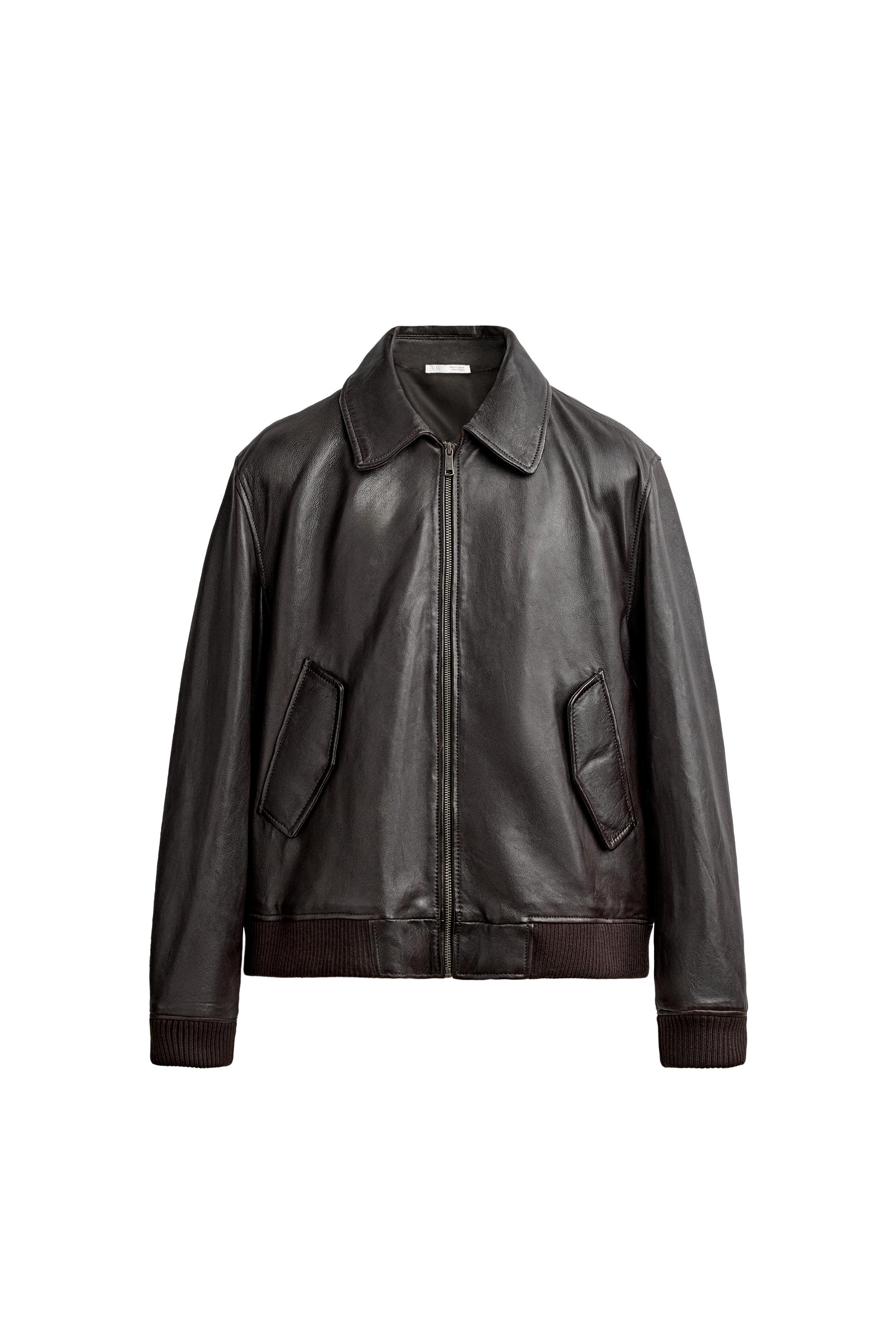 レギュラーフィット レザージャケット - ブラウン | ZARA Japan / 日本