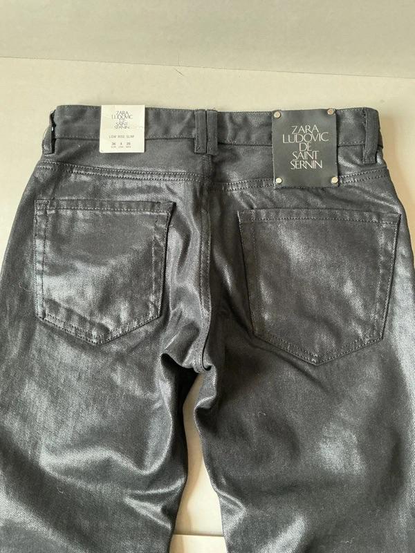ZARA X LUDOVIC DE SAINT SERNIN LEATHER STYLE PANTS LIMITED COLLECTION BLACK FASHION JEANS - Image 4