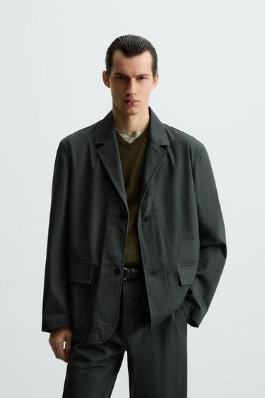 Zara RELAXED FIT BLAZER - Anthracite grey