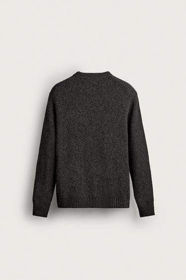 STRUCTURED REGULAR FIT SWEATER — Gray marl 2