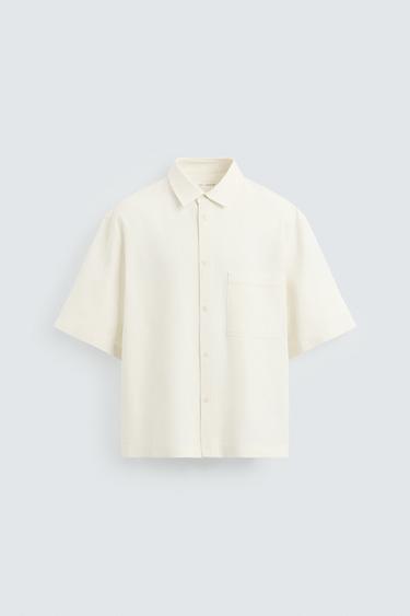 Zara VISCOSE - JUTE SHIRT - White