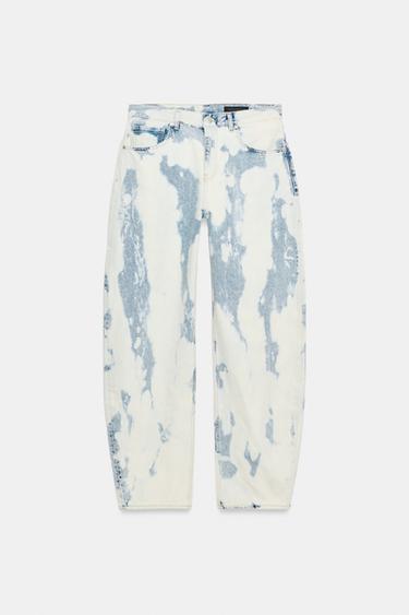 ZW COLLECTION BARREL PRINT MID-WAIST JEANS - Light blue by Zara - Image 0