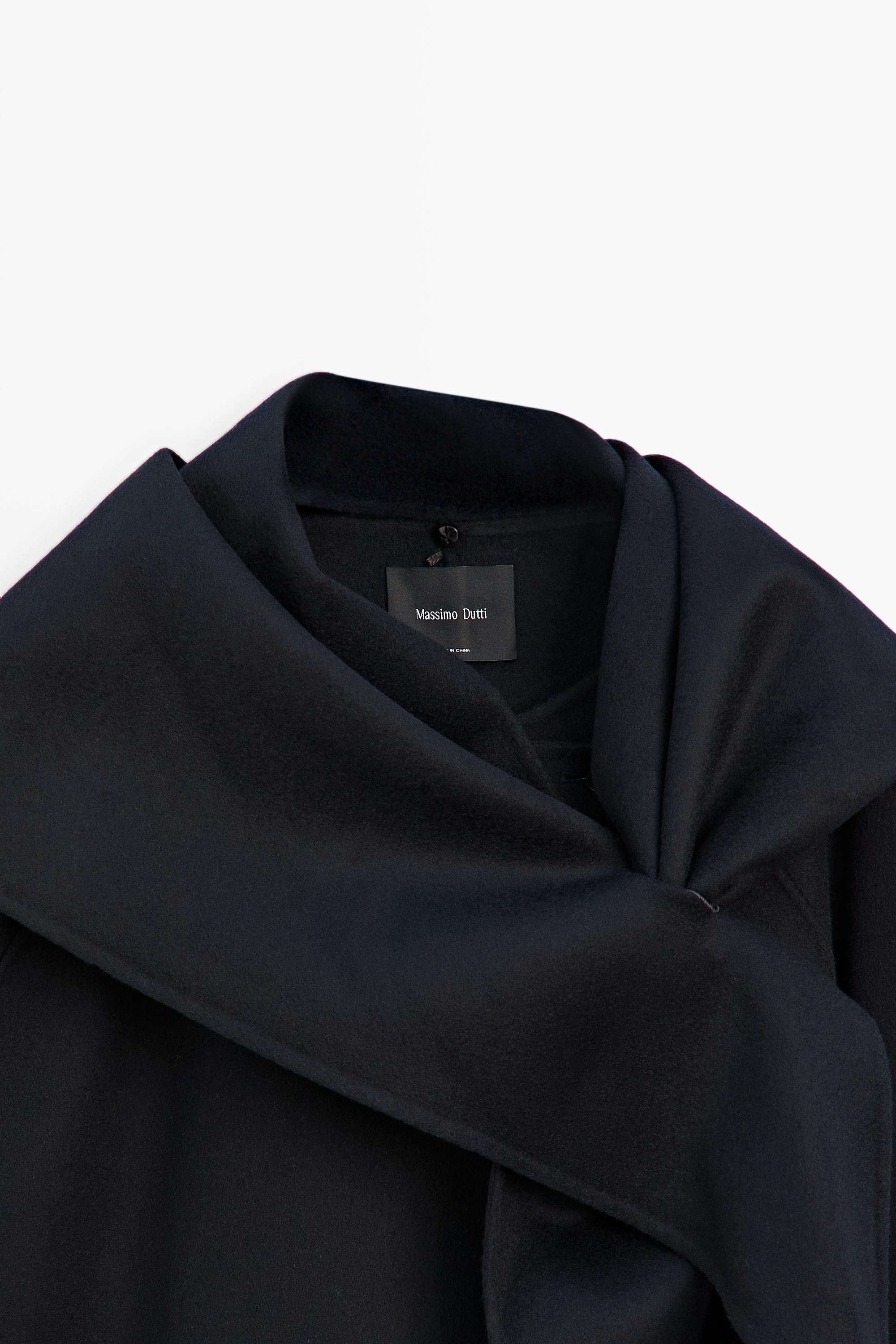 Short coat with scarf detail - Navy blue | ZARA United States