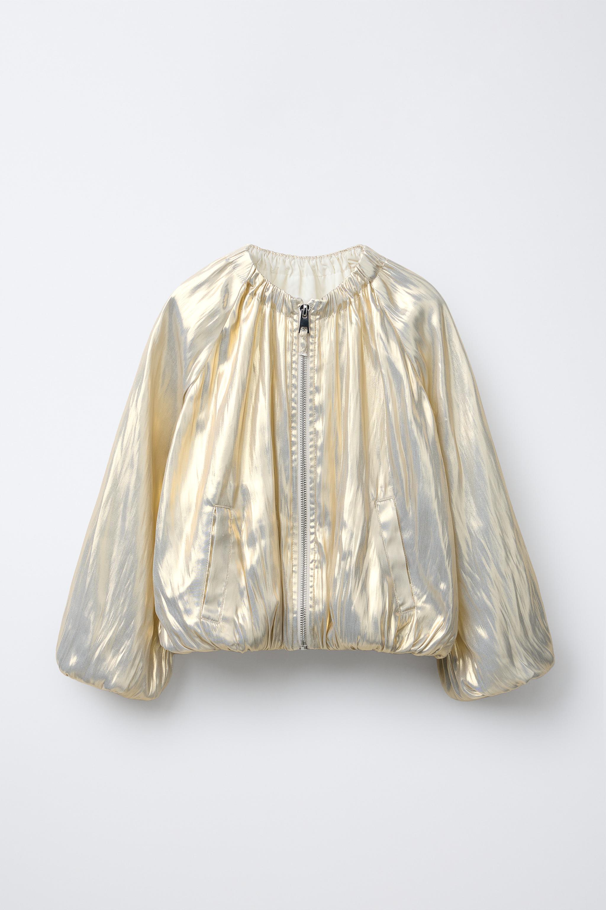 メタリックボンバージャケット - ゴールド | ZARA Japan / 日本