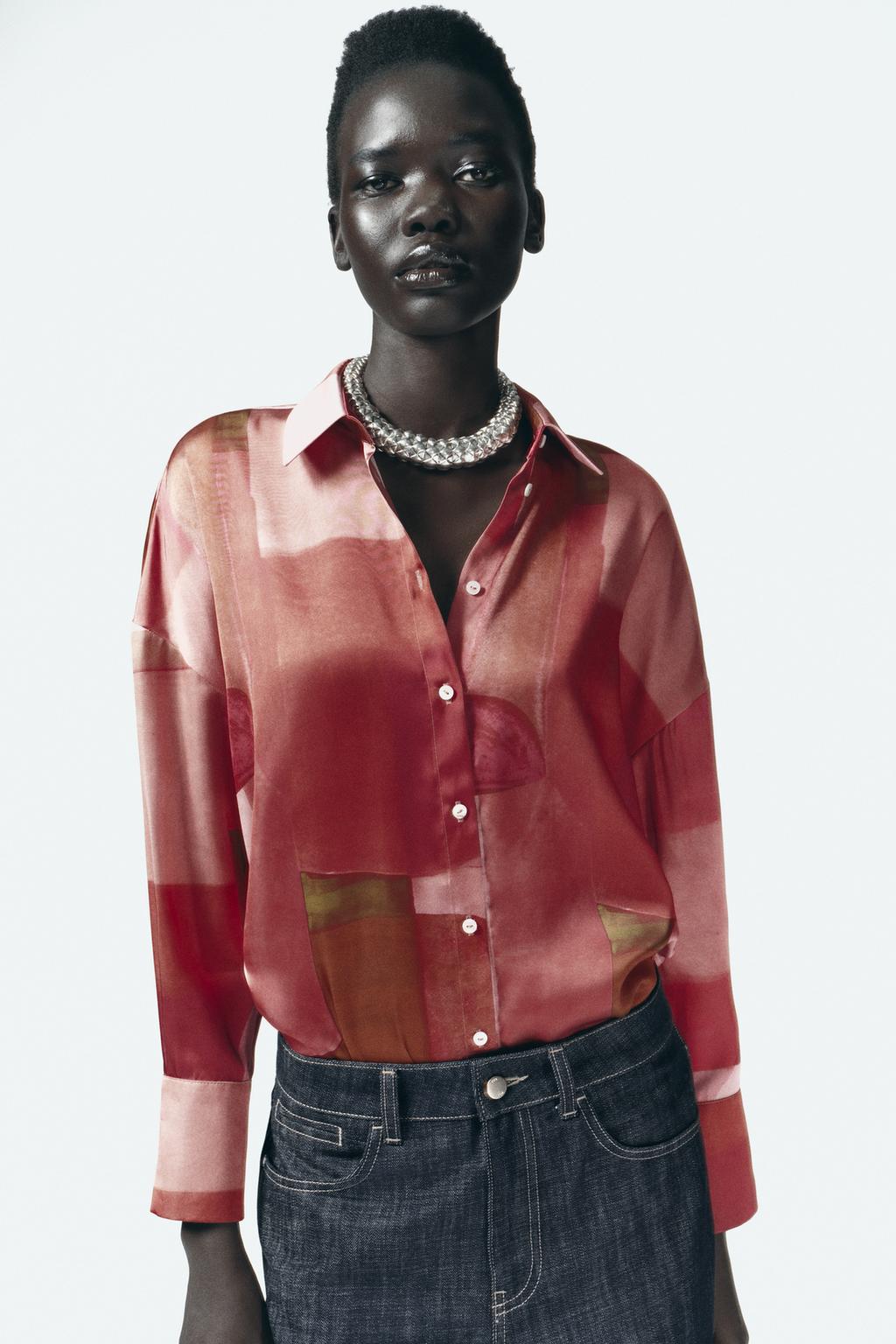 Thumbnail image for SATIN GEOMETRIC PRINT SHIRT