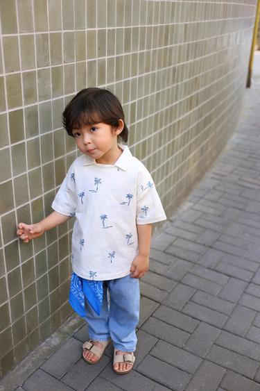 SANDÁLIA DE COURO COM FIVELAS - Marrom-areia da Zara