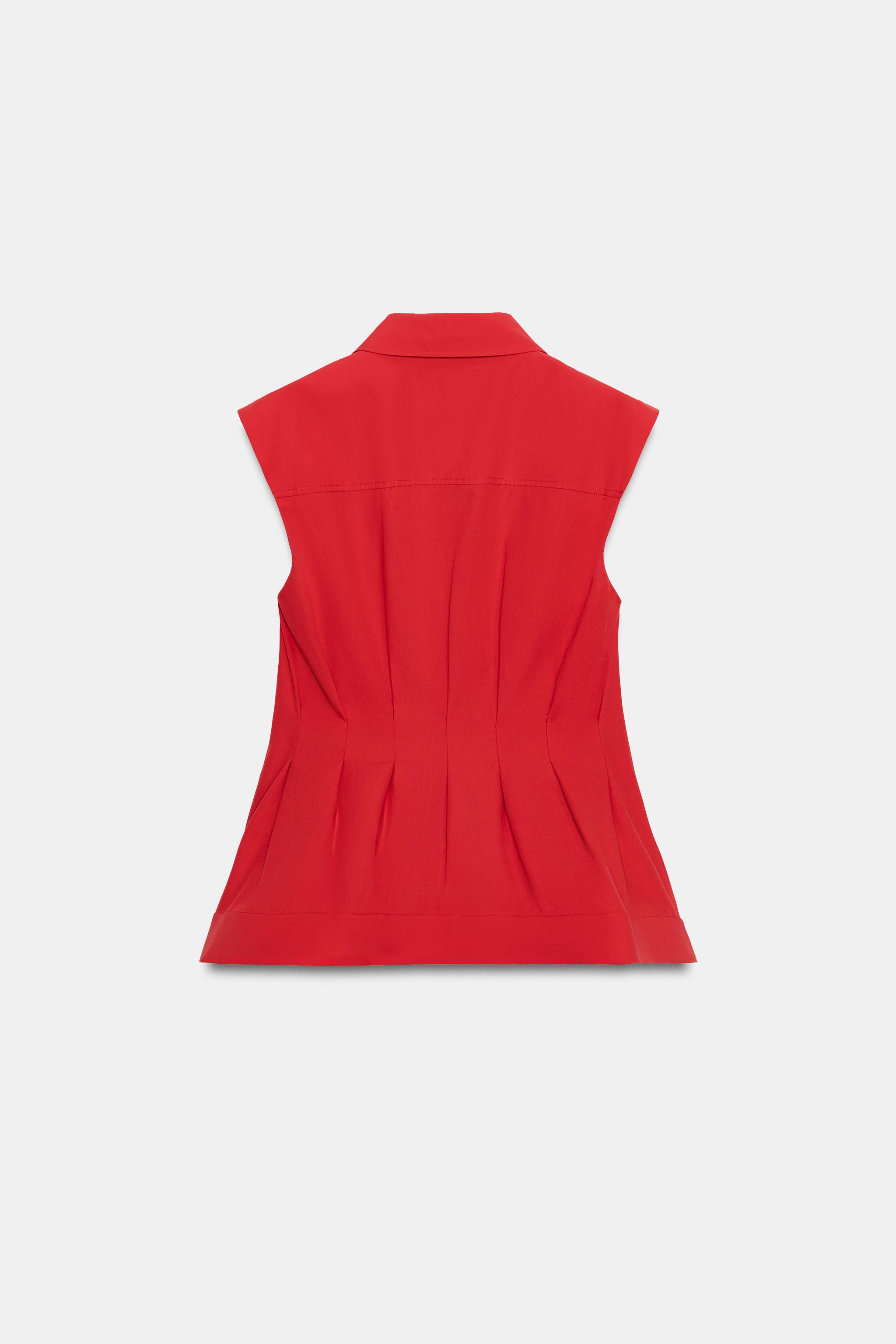 ZW COLLECTION PLEATED SLEEVELESS SHIRT