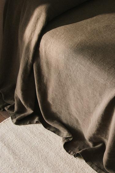 Zara (400 GXM²) WASHED LINEN BEDSPREAD - Brown