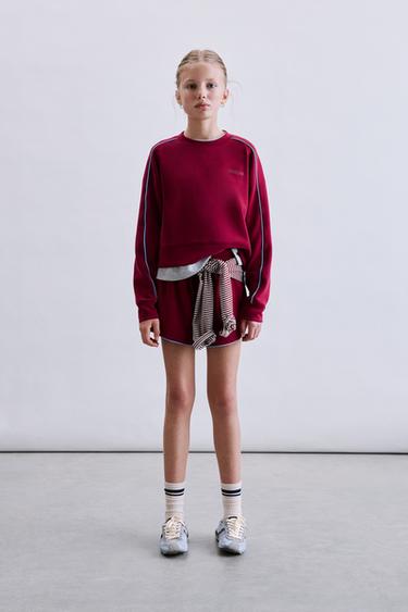 SHORT SPORT EN CONTRASTE ET MODAL - Bordeaux de Zara