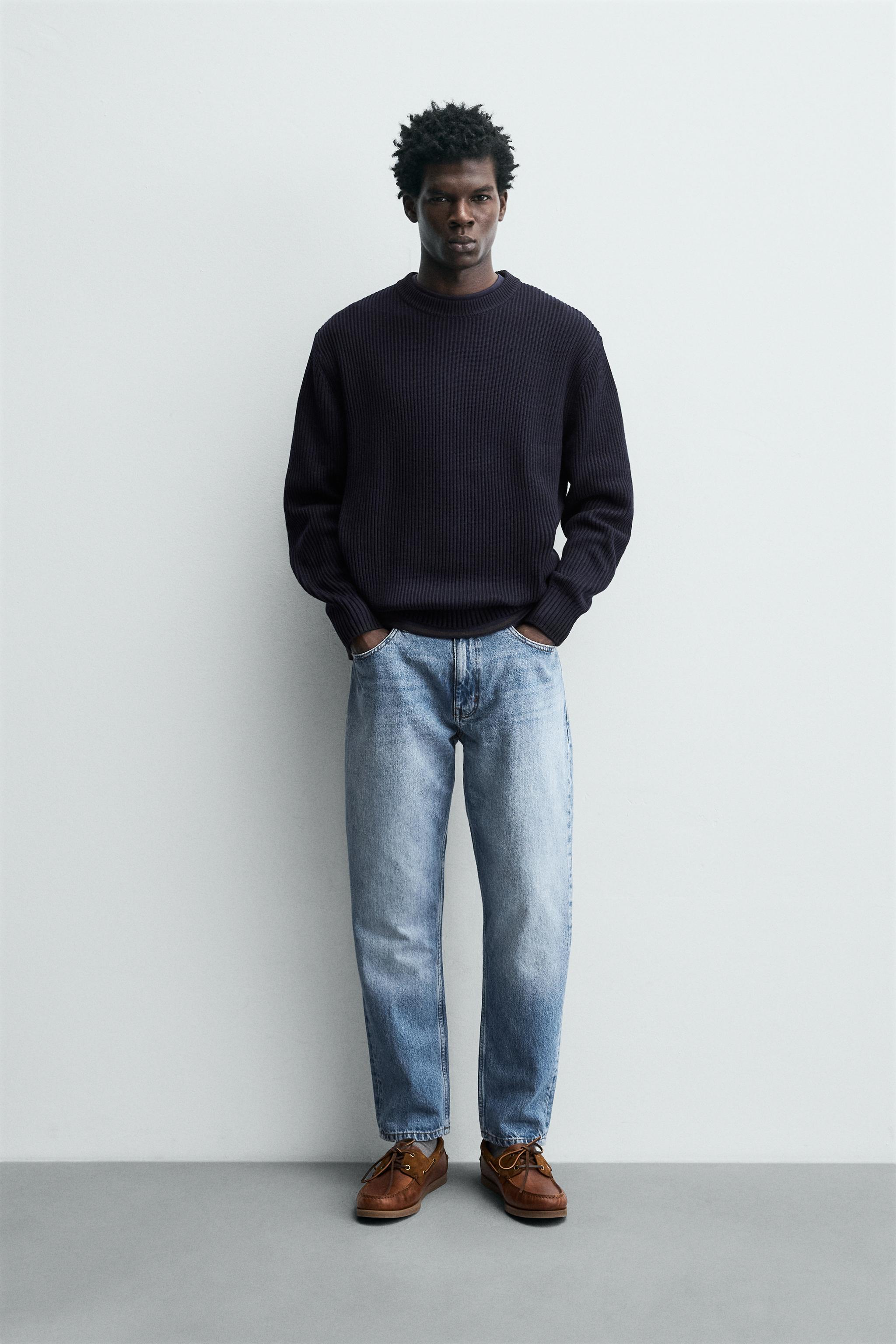 裏編みニットセーター - ネイビーブルー | ZARA Japan / 日本