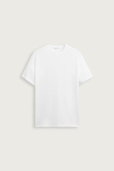CAMISETA PUNTO RELAXED FIT - Blanco de Zara