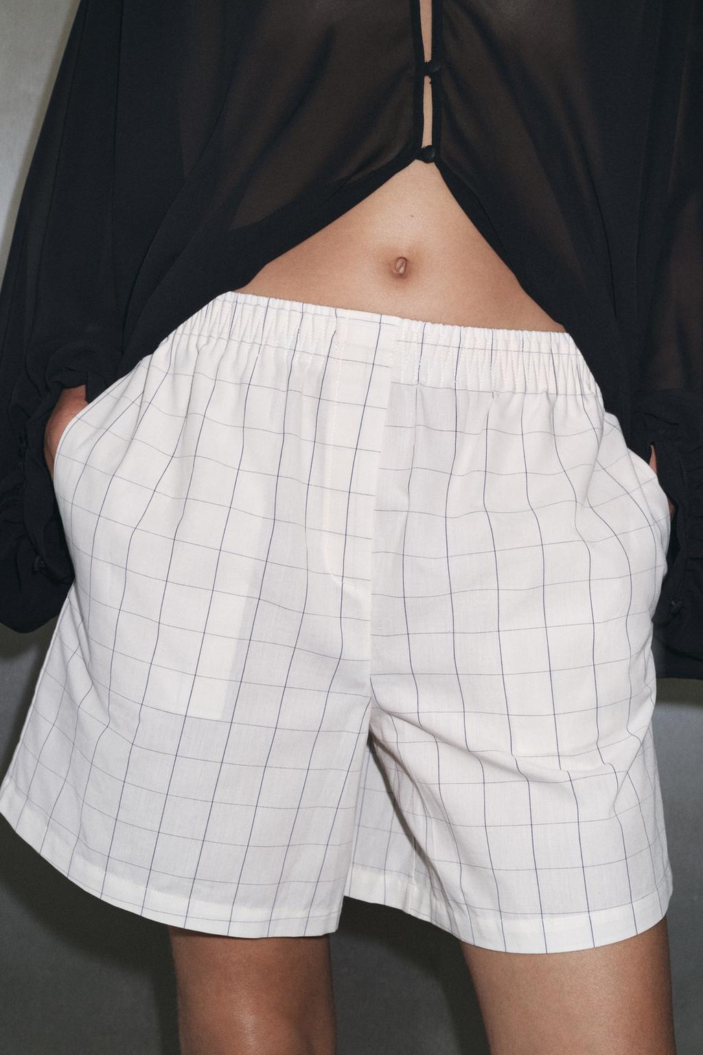 CHECK COTTON SHORTS