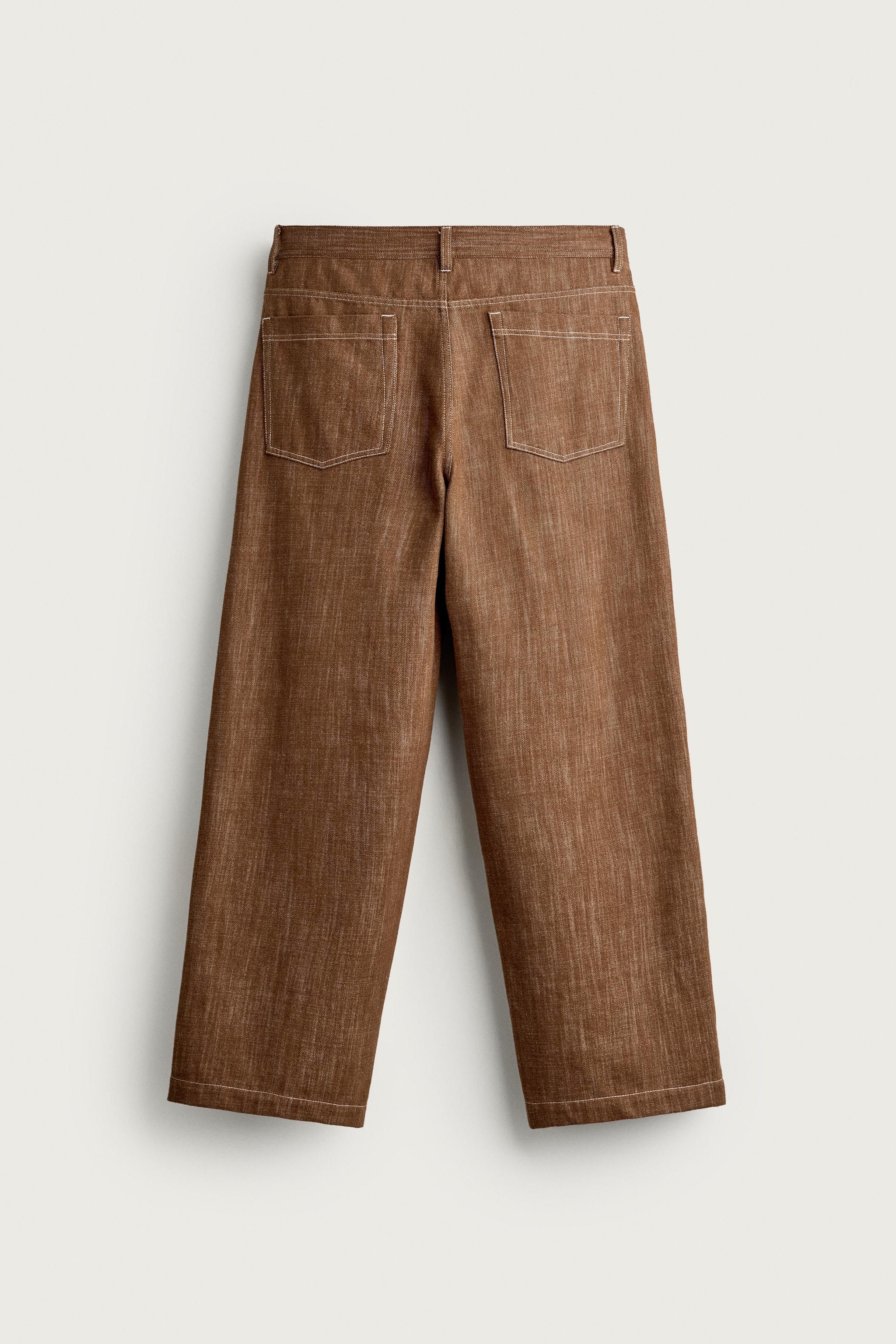 Мужские брюки Zara RELAXED FIT TOPSTITCHED PANTS — фото 8