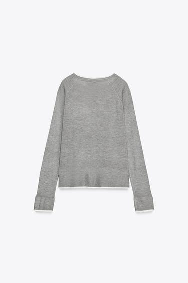 DOUBLE KNIT SWEATER - Grey marl de Zara - Image 6