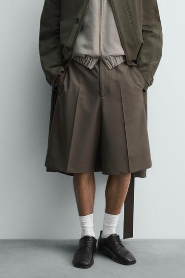 RELAXED FIT JORTS - Dark green by Zara - Image 1