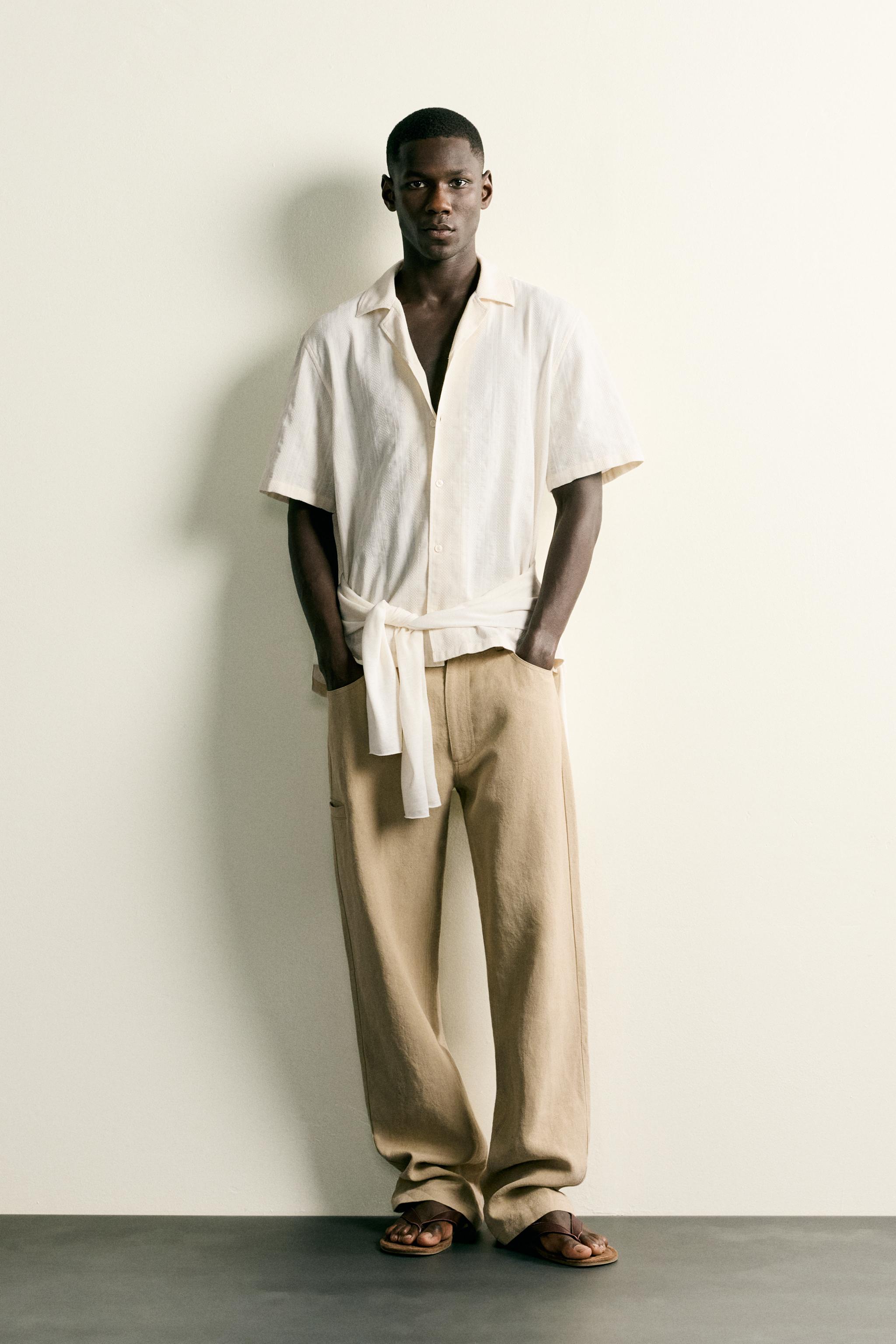 REGULAR FIT JACQUARD SHIRT - Oyster-white | ZARA United States