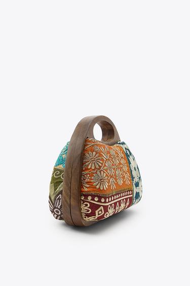 BOLSO CAJA BORDADOS MADERA - Multicolor de Zara