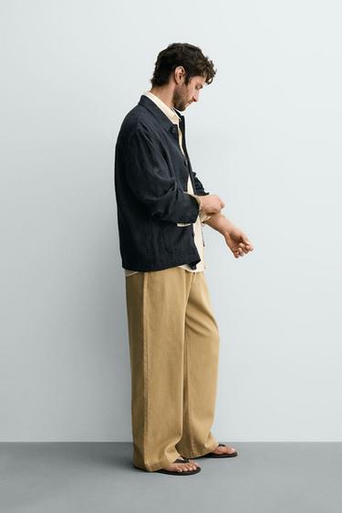 SURCHEMISE REGULAR FIT 100 % LIN - Bleu marine de Zara - Image 3