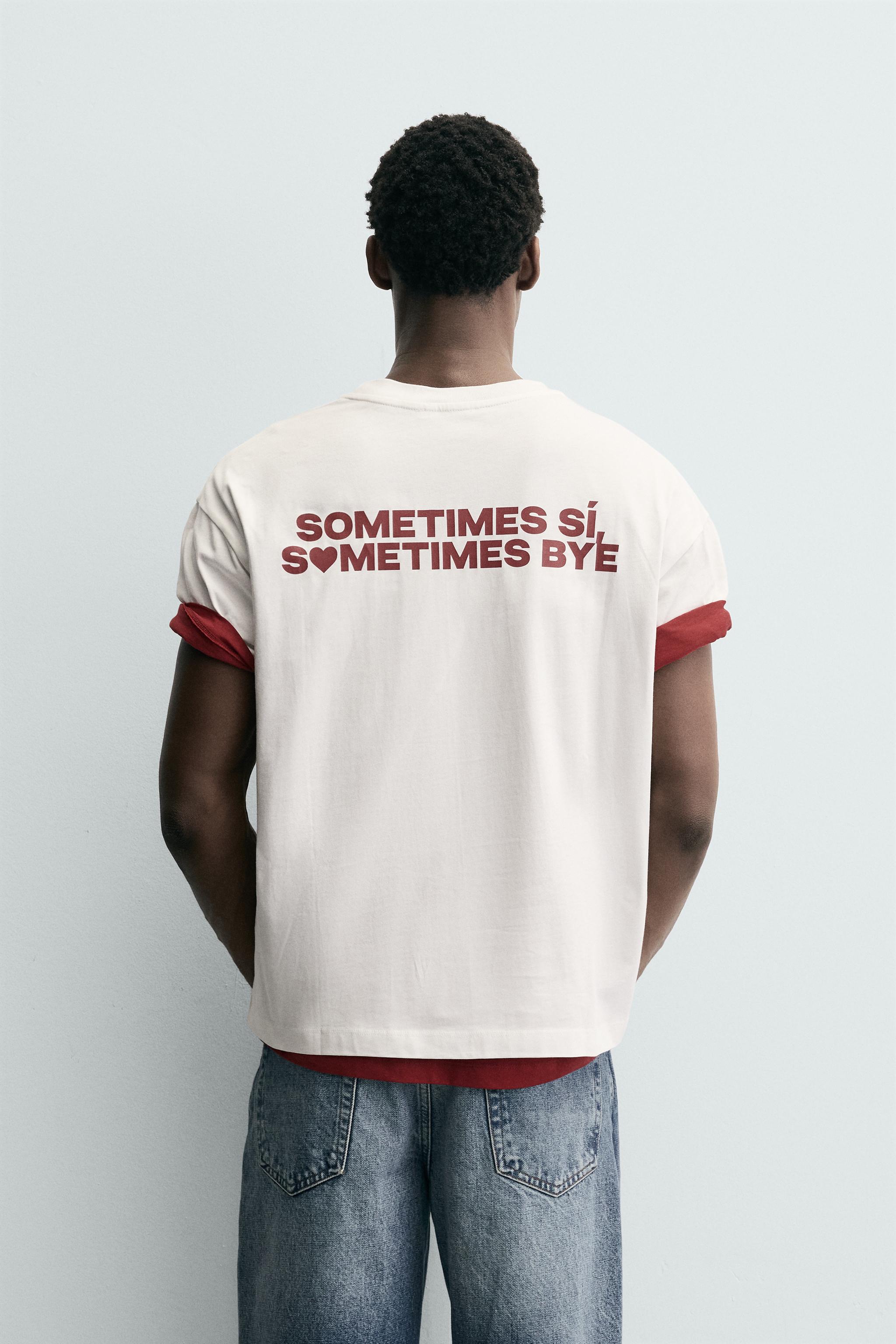 PRINTED TEXT POCKET T-SHIRT