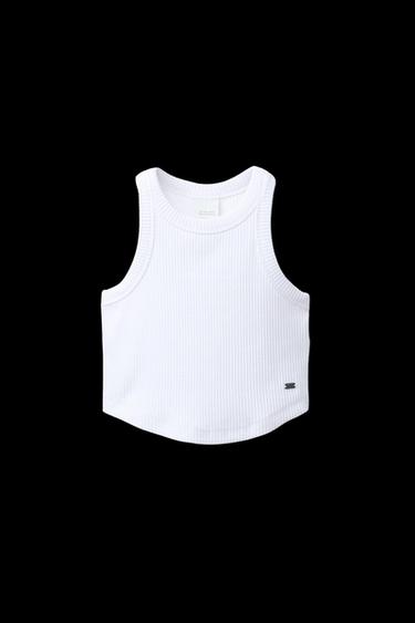 Zara RIBBED SWIMMER T-SHIRT - White - Image 0