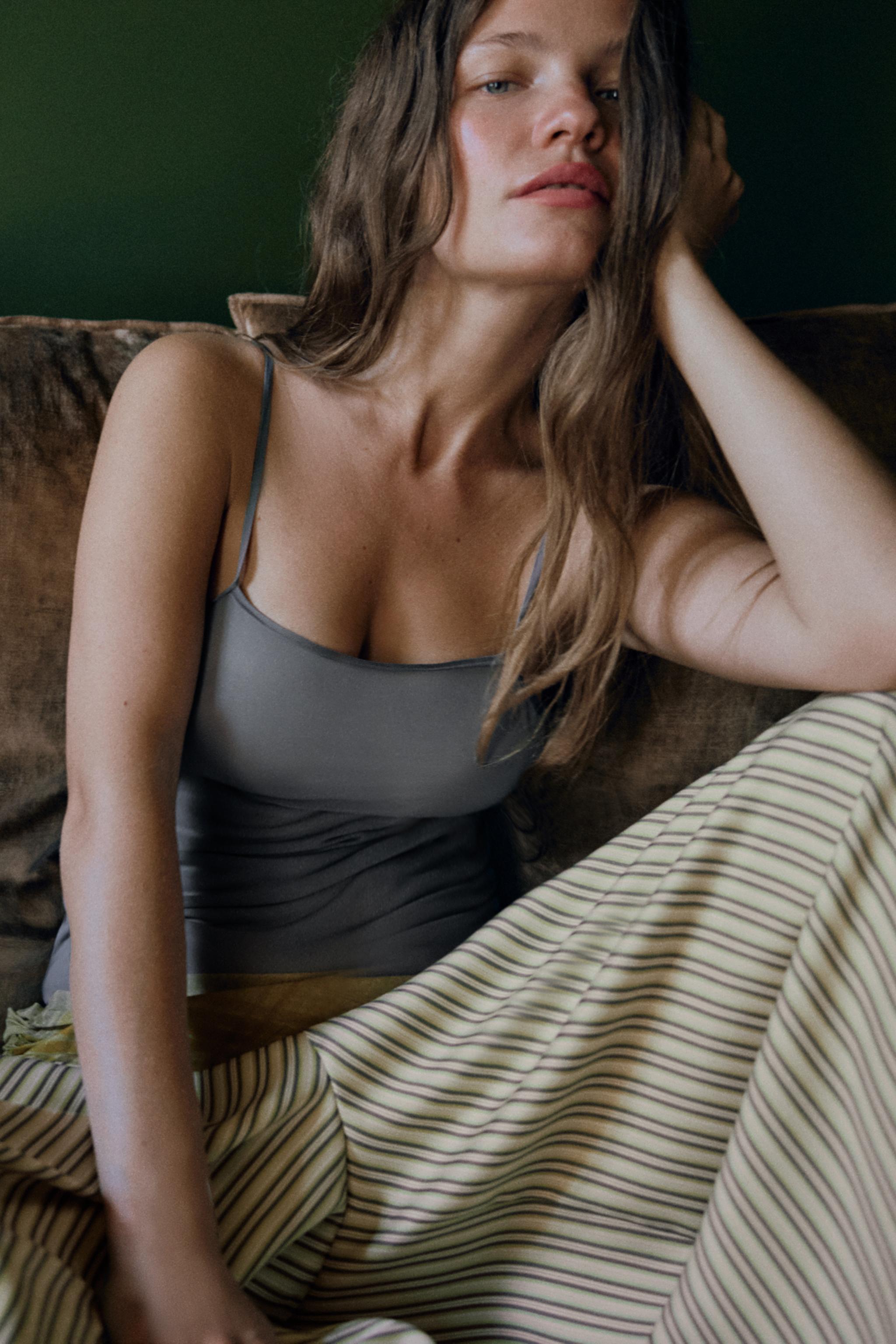 Женские брюки Zara STRIPED PAREO PANTS — фото 6