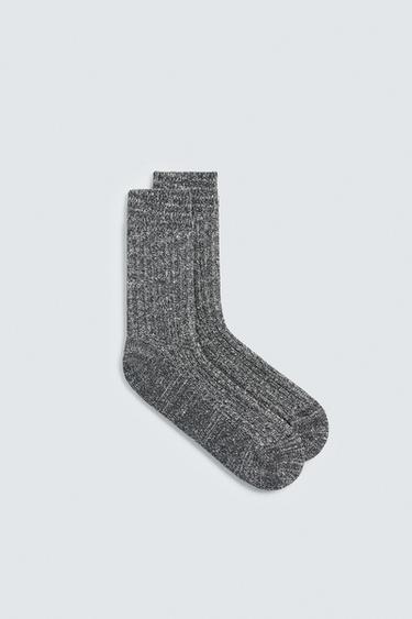 TWISTED YARN SOCKS - Grey marl by Zara