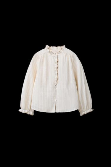 CAMISA RAYAS VOLANTITOS BENSIMON ® X ZARA  - Tostado claro de Zara