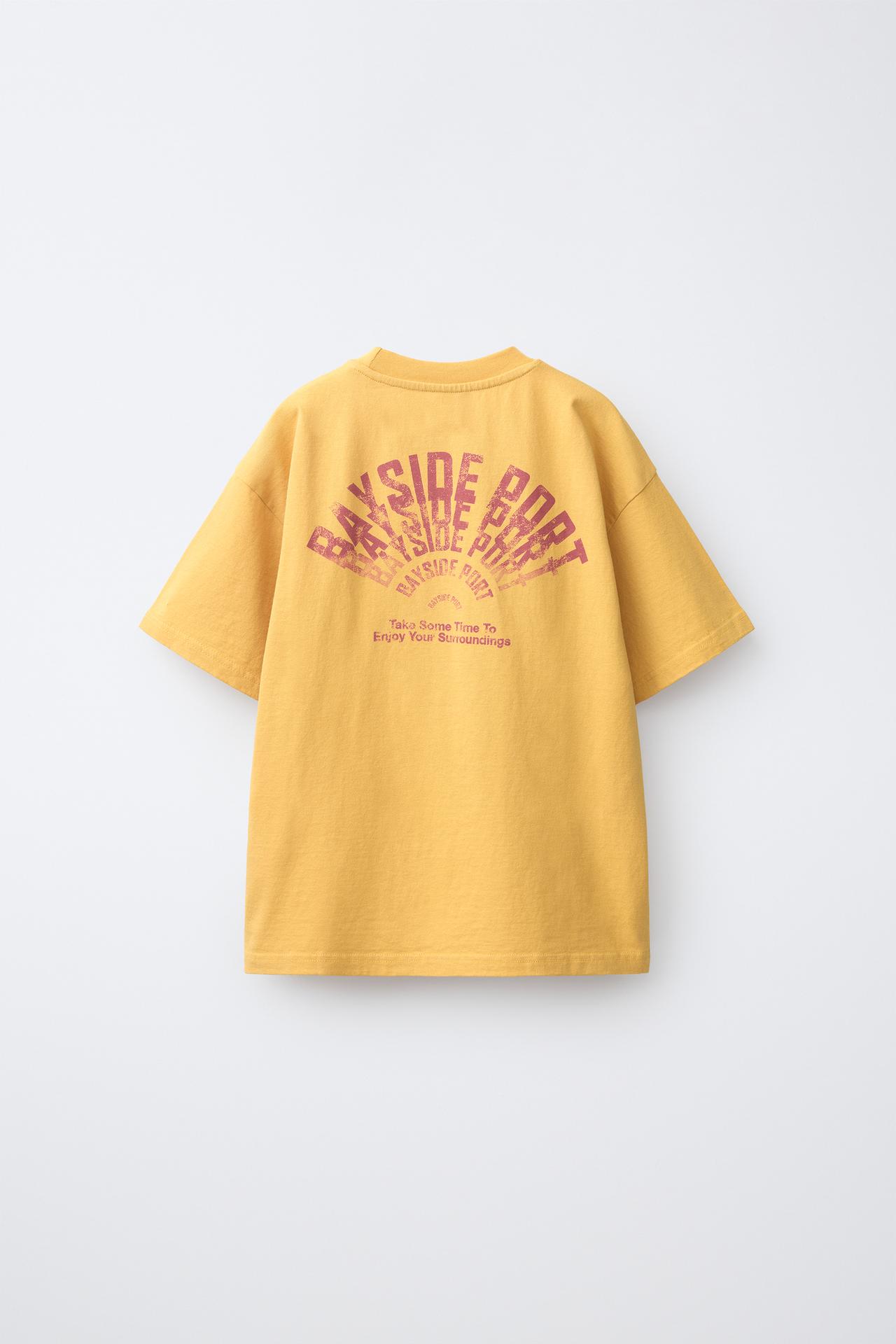 TEXT PRINT T-SHIRT — yellow
