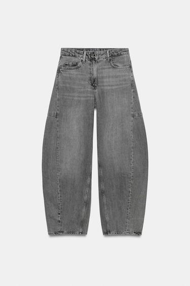 ZW COLLECTION ANKLE BALLOON MID-WAIST JEANS - Anthracite grey by Zara - Image 6