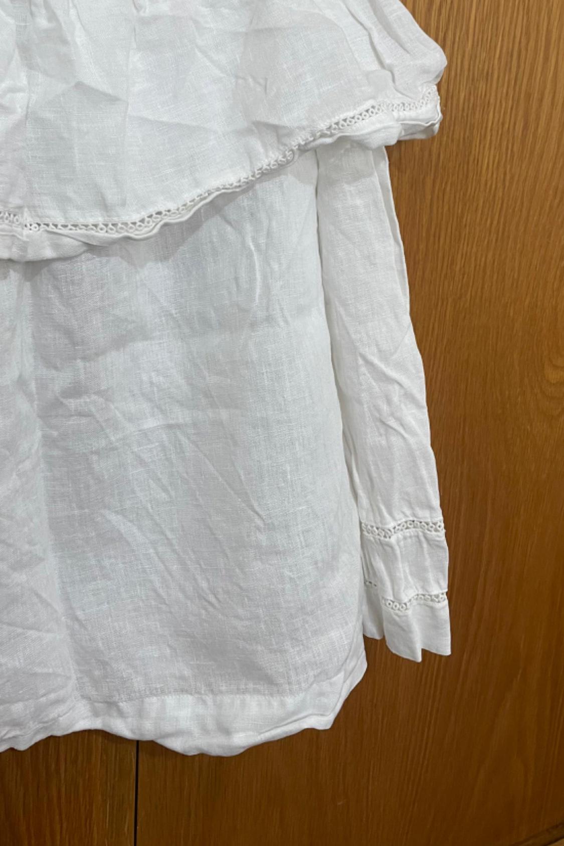 LINEN TOP WITH RUFFLE TRIM - Image 2