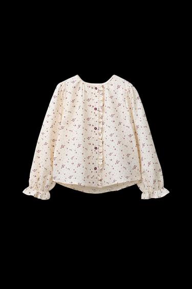 FLORAL PRINT BLOUSE - Mid-ecru by Zara - Image 0