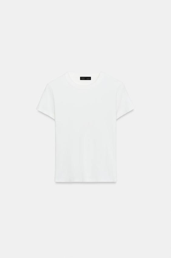 CAMISETA SLIM CANALÉ - Blanco de Zara - Imagen 0