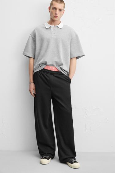WIDE FIT JOGGING TROUSERS - Black by Zara