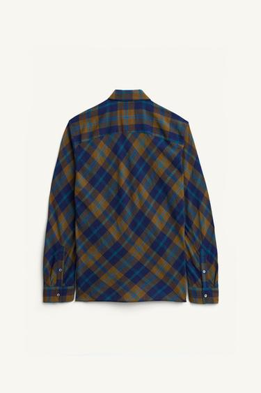 CHEMISE FLUIDE À CARREAUX ÉDITION LIMITÉE - Bleu de Zara - Image 4