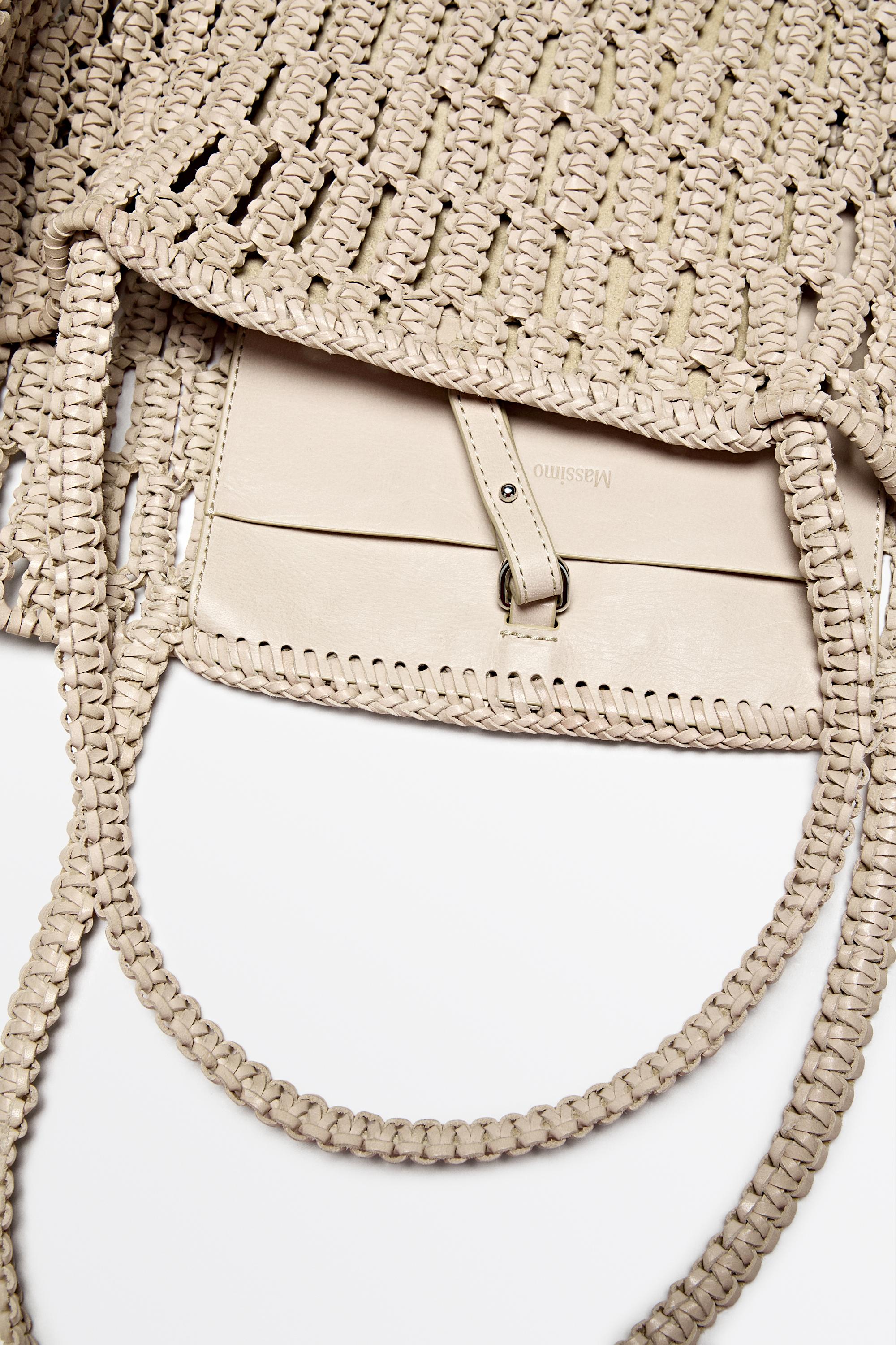 Braided nappa leather shopper bag