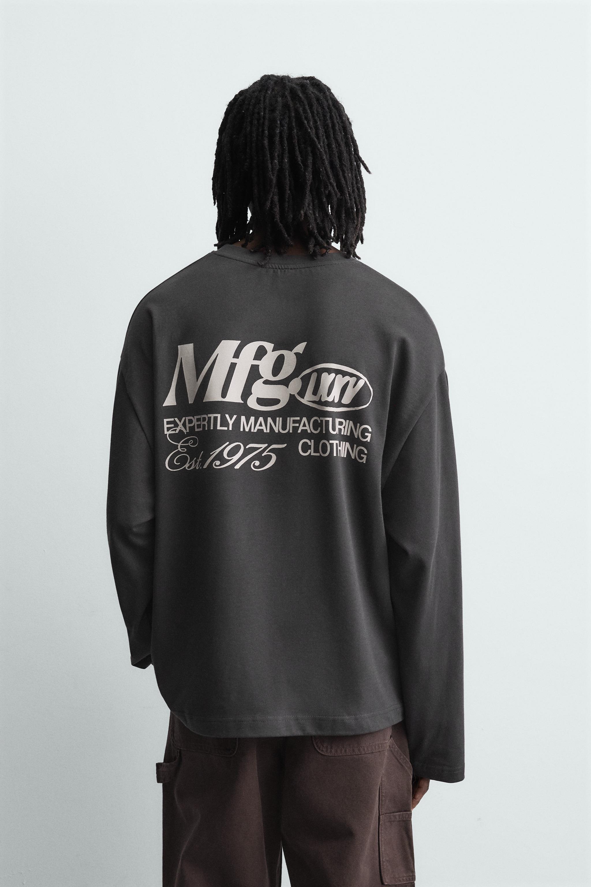 テキストプリントTシャツ - ダークアンソラジット | ZARA Japan / 日本