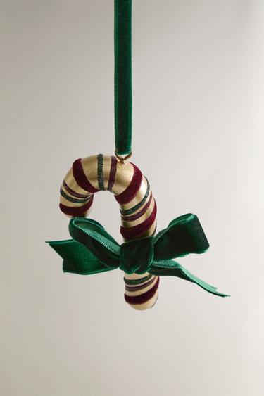 CANDY CANE CHRISTMAS TREE DECORATION - Green by Zara - Image 1