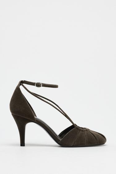 RUCHED VELVET EFFECT SHOES - Grey by Zara - Image 2