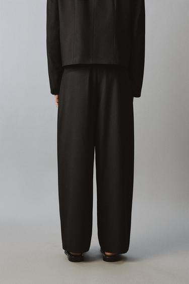 RELAXED FIT SUIT TROUSERS WITH PLEATS - Black by Zara - Image 2