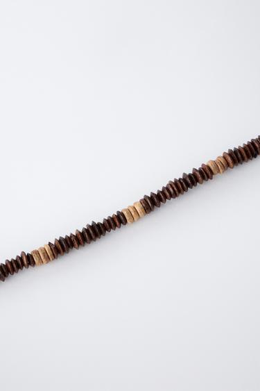 PACK OF TWO CACTUS WOODEN BEAD NECKLACES - Brown by Zara - Image 1