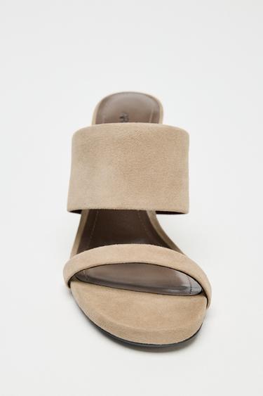 SUEDE HIGH-HEEL MULES - Beige by Zara - Image 4