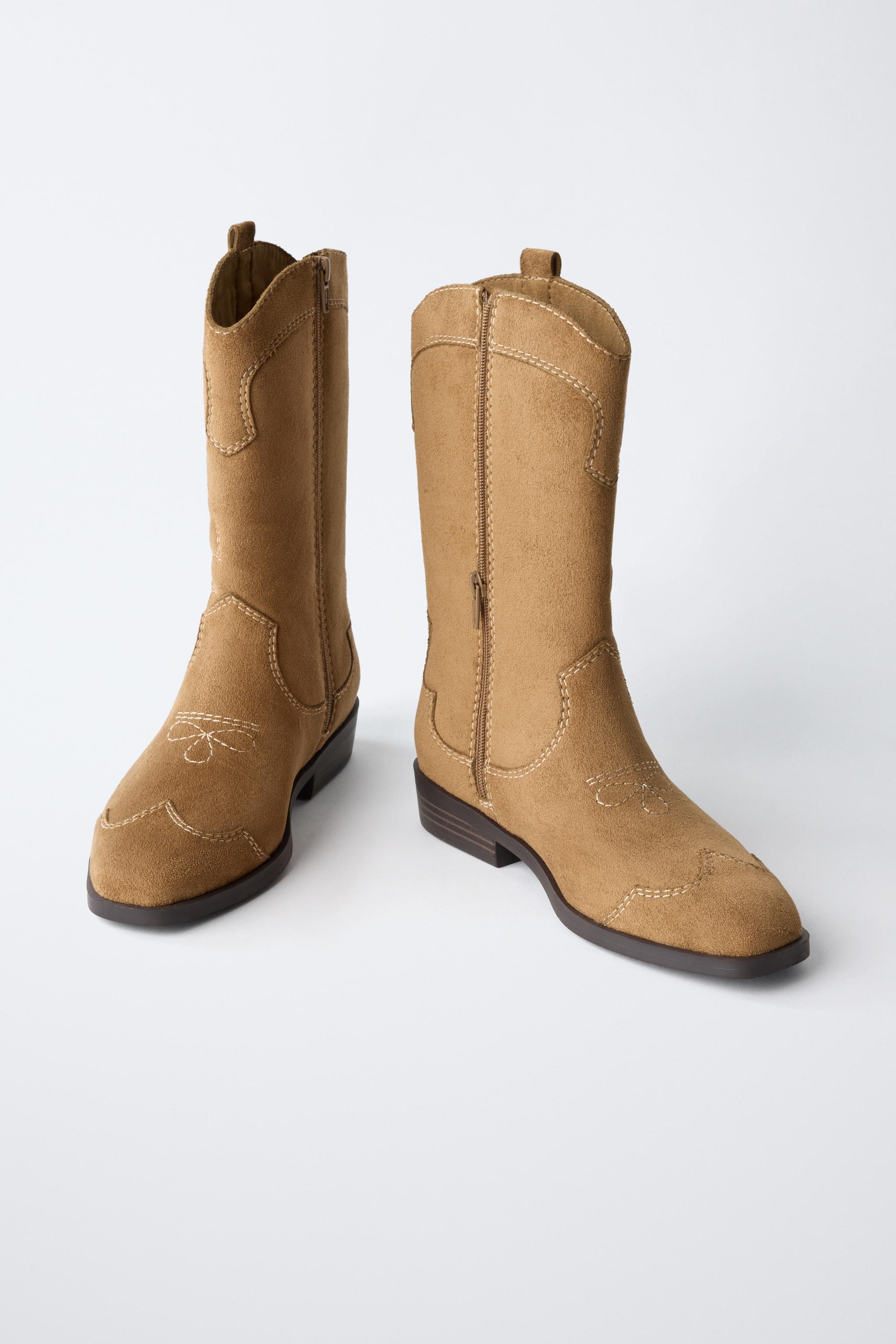 Детские ботинки Zara EMBROIDERED COWBOY BOOTS — фото 3