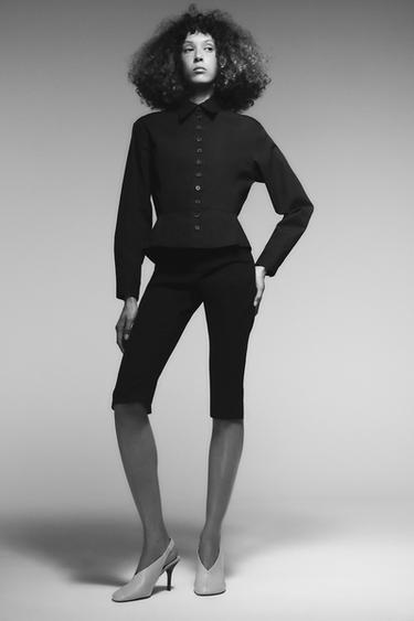 JEANS Z1975 CAPRI TIRO MEDIO CREMALLERAS - Negro de Zara