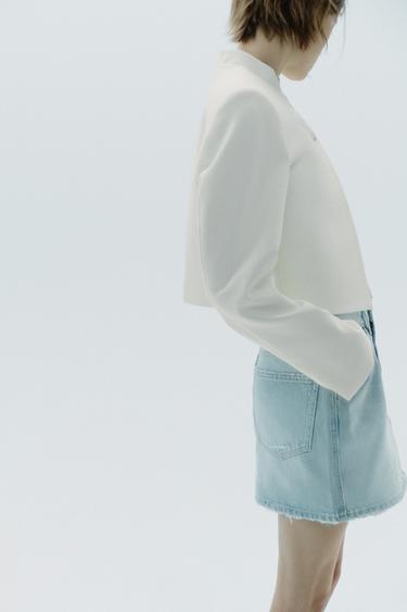 RIPPED TRF DENIM SKIRT - Sky blue by Zara - Image 3