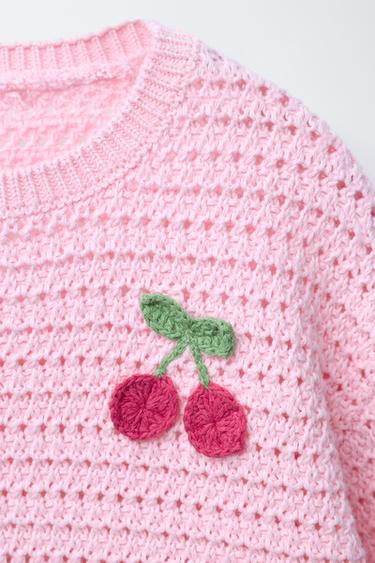 PULL EN MAILLE CERISES - Rose de Zara - Image 2