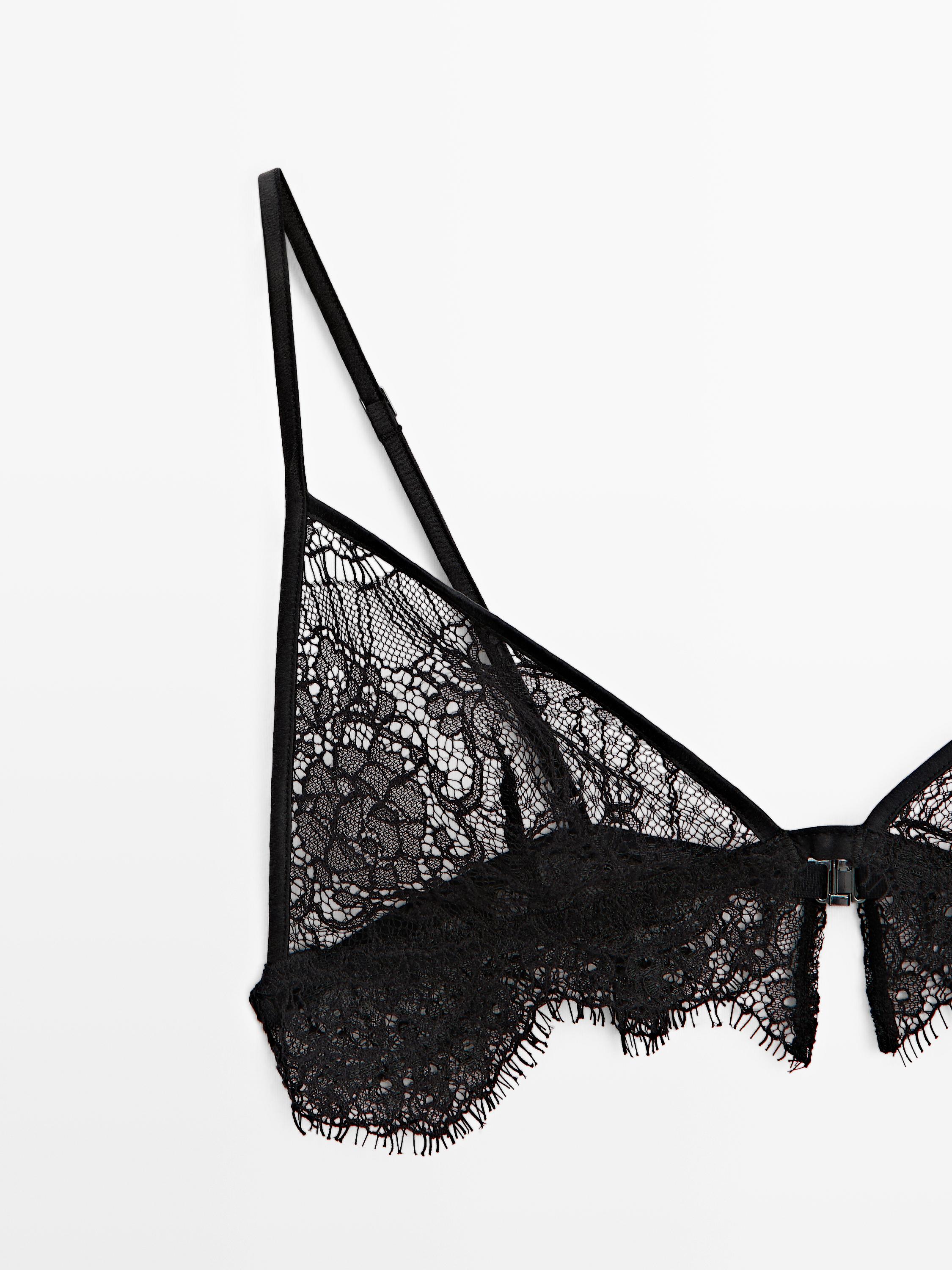 Lace cotton blend bralette