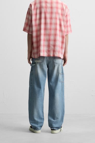 RIPPED STRAIGHT-LEG CARPENTER JEANS - Blue by Zara - Image 2