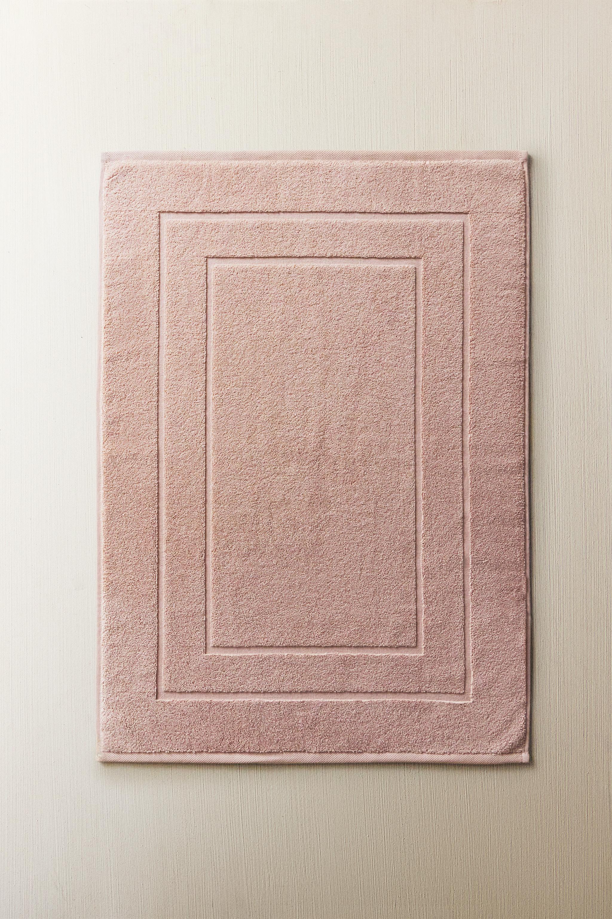 COTTON BATH MAT — Pale pink