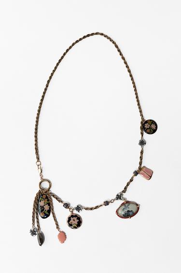 Zara RESIN CHARM LINK BELT - Golden